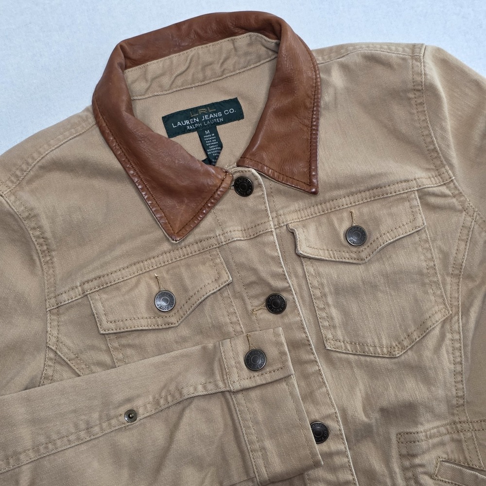 Vintage LRL Lauren Jeans Co Brown Denim Jacket Women's Size M - Picture 2 of 10